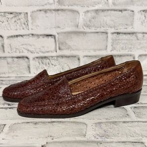 Impanema Omera Woven Leather Flats Loafers for Women-Size 7.5